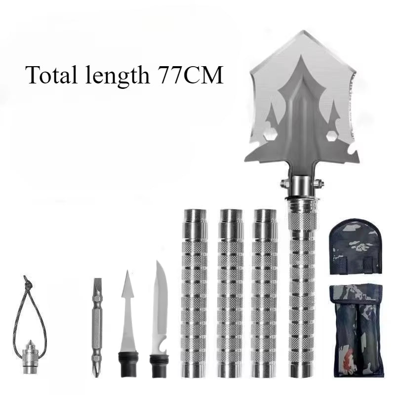 Multifunctional Shovel Collapsible Carbon Steel Outdoor Shovel Camping Equipment Adjustable Portable Durable Outdoor Tools