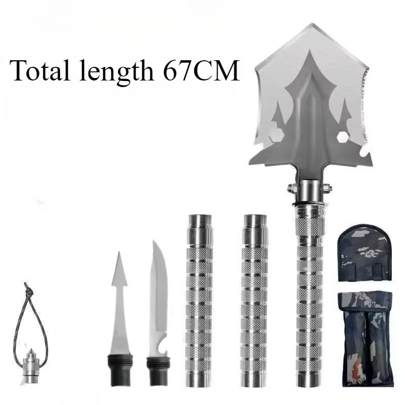 Multifunctional Shovel Collapsible Carbon Steel Outdoor Shovel Camping Equipment Adjustable Portable Durable Outdoor Tools