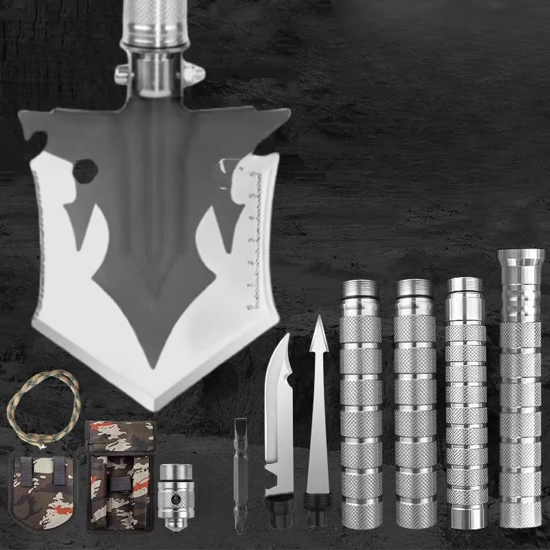 Multifunctional Shovel Collapsible Carbon Steel Outdoor Shovel Camping Equipment Adjustable Portable Durable Outdoor Tools